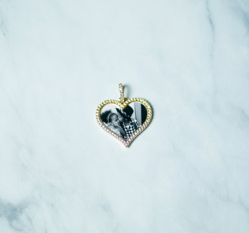 Custom Heart Shaped Photo Pendant