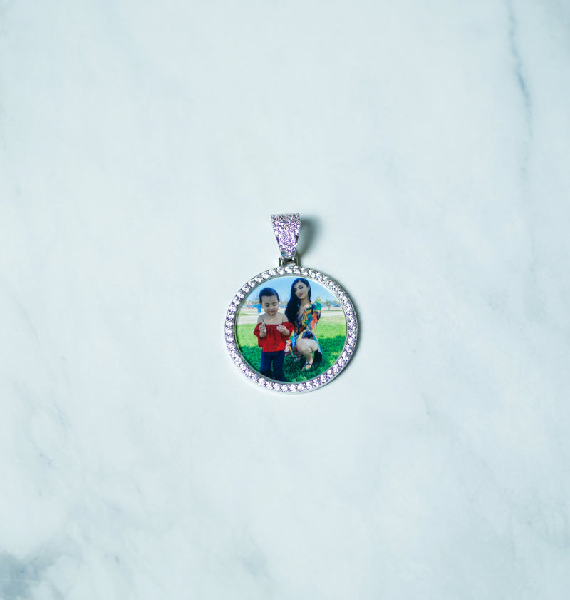 Custom Photo Pendant Round Solid Backs