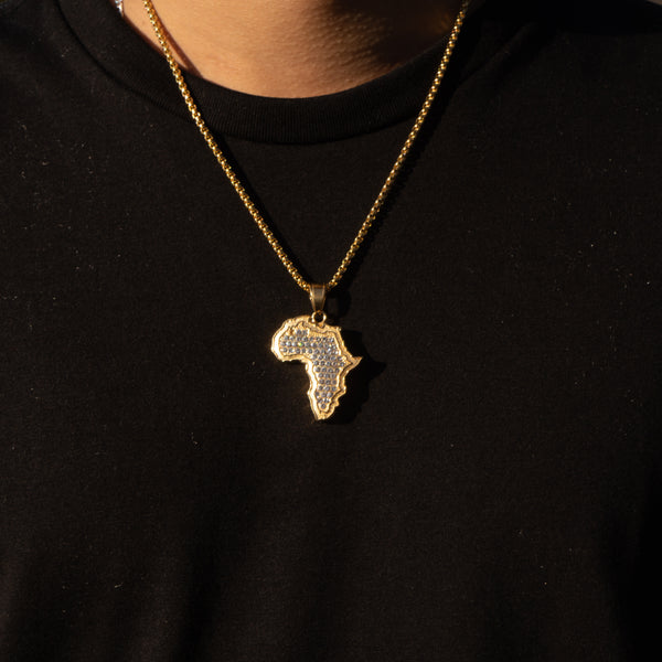 18K gold plated african map necklace by oden-fashion-empire - Mid-long -  Afrikrea