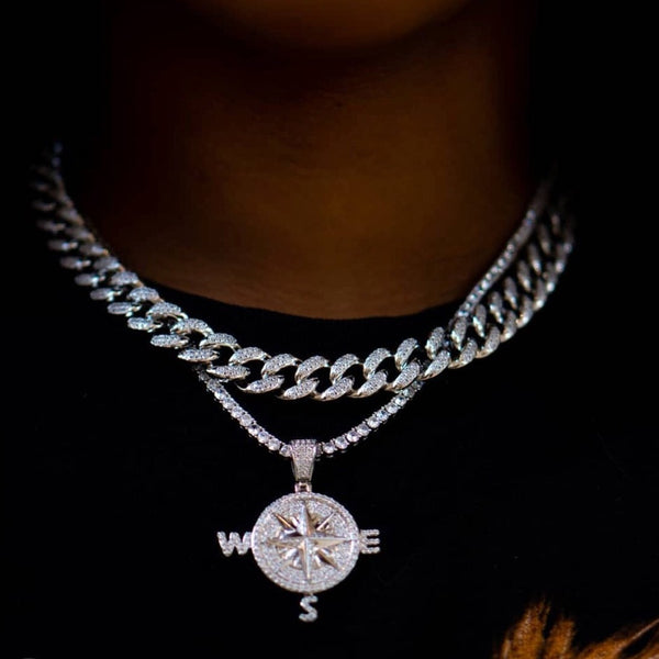 Iced out white gold cuban link